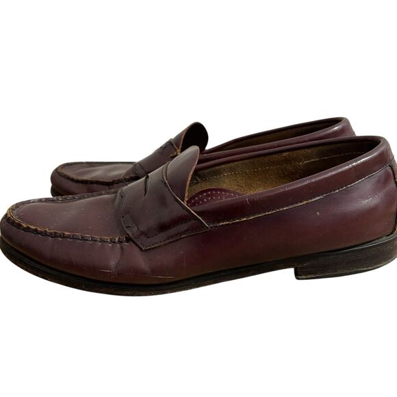 GH Bass & Co Shoes Mens 11.5 M Weejuns Penny Loafers Brown Slip On Burgundy - Picture 1 of 9